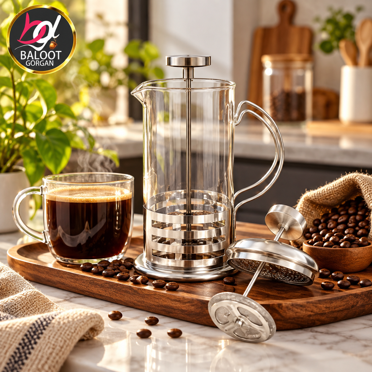 فرنچ پرس پایه استیل 350 میل و ۶۰۰ میل