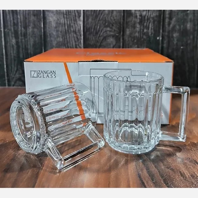 لیوان کلاسیک دسته دار بلور زنگان Zangan Glass