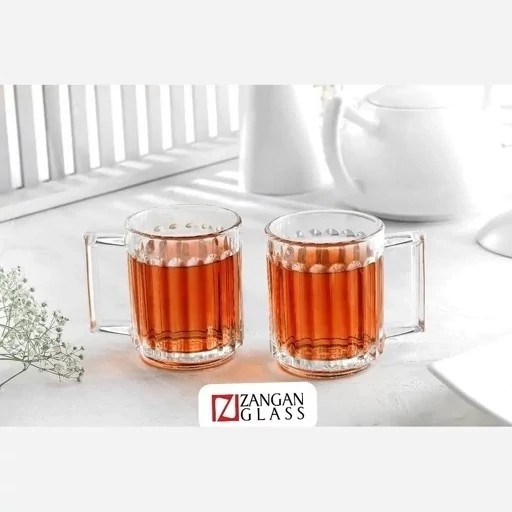 لیوان کلاسیک دسته دار بلور زنگان Zangan Glass