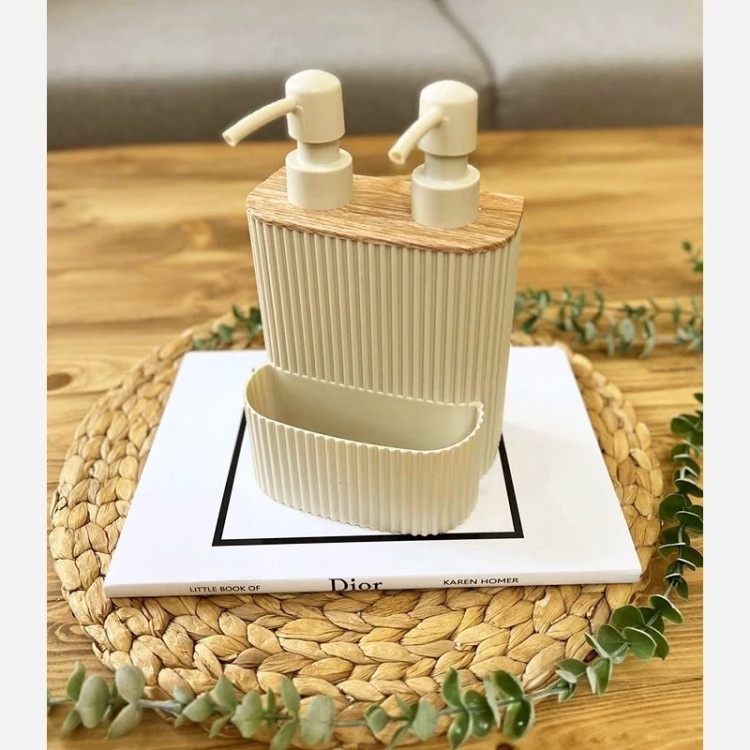 ست جا مایع و اسکاچ دوقلو هیوا طرح چوب برند دومان DUMAN