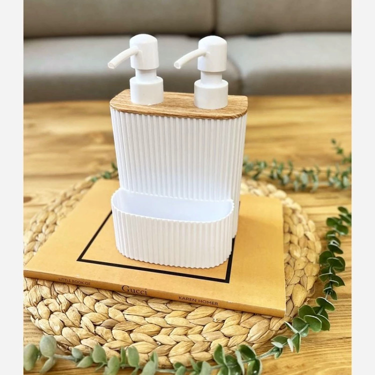 ست جا مایع و اسکاچ دوقلو هیوا طرح چوب برند دومان DUMAN