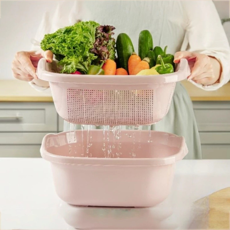 آبکش و لگن چهارگوش باران سایز 4 پلاستیکی