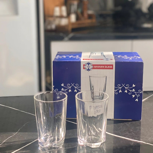 لیوان شیشه ای توسکا کادو بسته 6 عددی