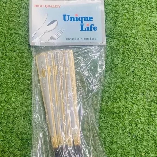 چنگال میوه خوری استیل طلایی یونیک لایف بسته 6 عددی