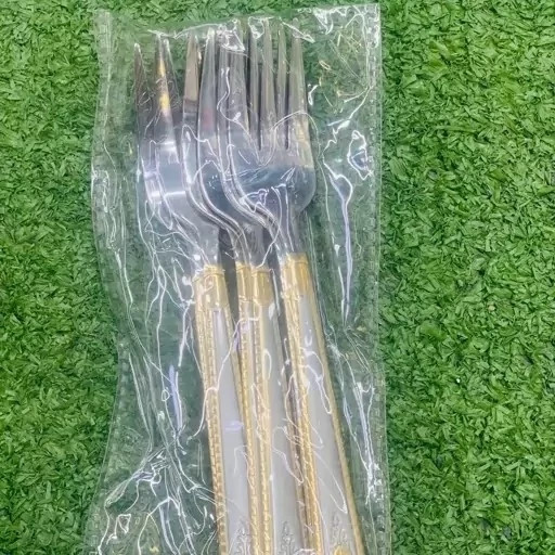 چنگال میوه خوری استیل طلایی یونیک لایف بسته 6 عددی