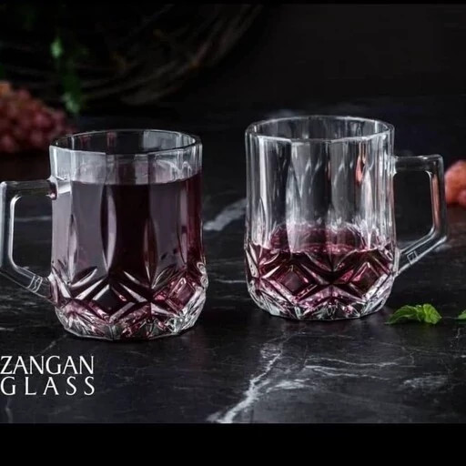 فنجان لوکس مارینا شیشه ای دسته دار