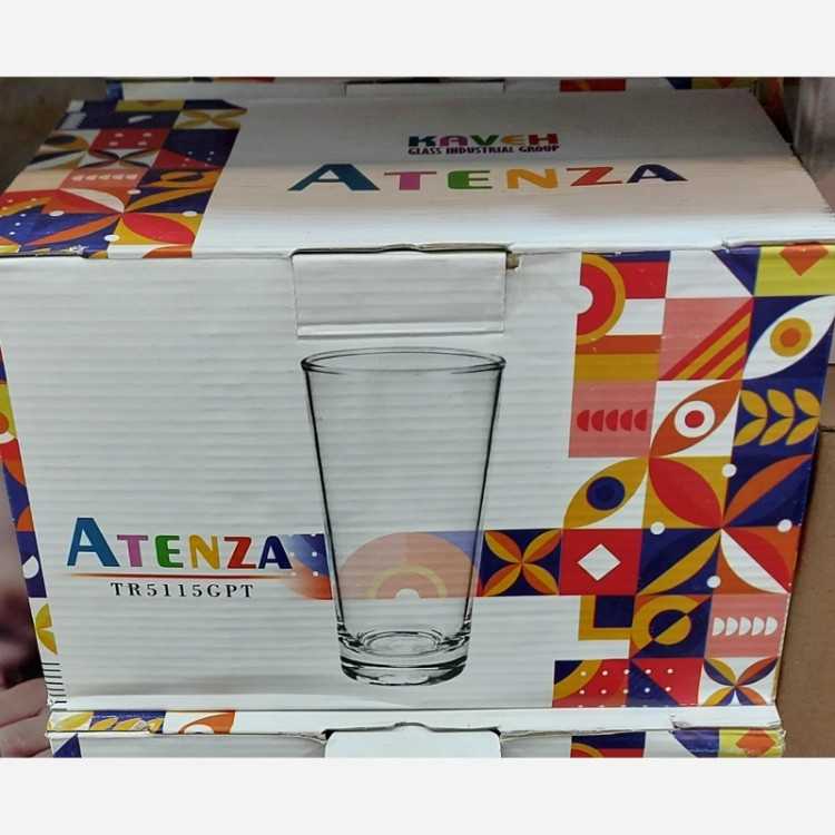لیوان شیشه ای گل دار مدل آتنزا
