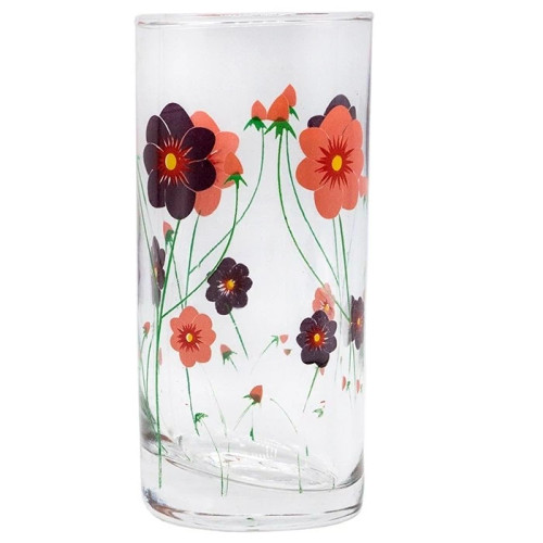 لیوان شیشه ای گل دار مدل آتنزا