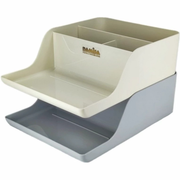 مقسم رومیزی گلد دارای 4 بخش مجزا برای تفکیک لوازم تحریر، نوتبوک و وسایل کوچک