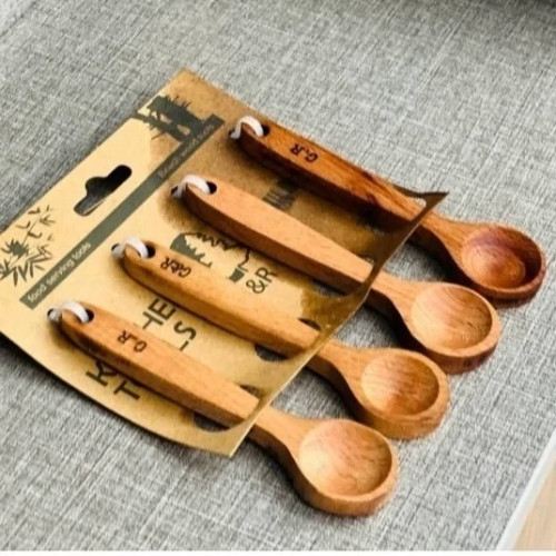 قاشق پیمانه چوبی ادویه 4 عددی ضد آب برند kitchen tools وارداتی