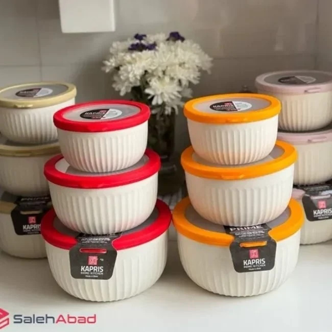 ظرف نگهدارنده درب دار فریزری گرد کاپریس مجموعه 3 عددی