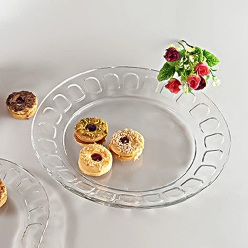 بشقاب زیبای بلور کاوه مدل مروارید بسته 6 عددی