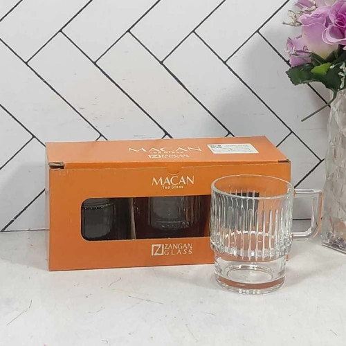 لیوان دسته دار ماکان بلور زنگان پک 3 عددی کادویی