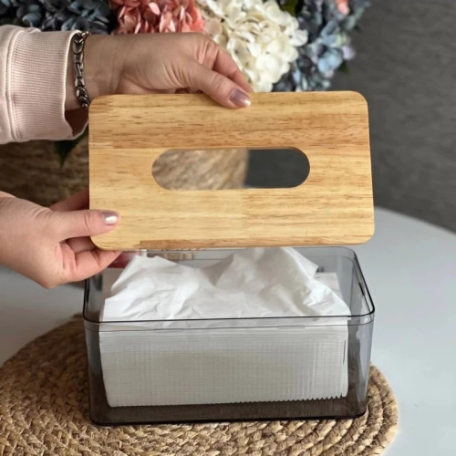 جای دستمال کاغذی درب چوبی لاویا