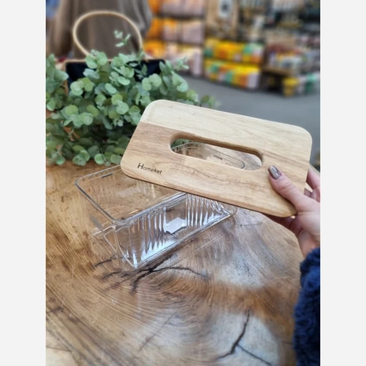 جای دستمال کاغذی درب چوبی لاویا