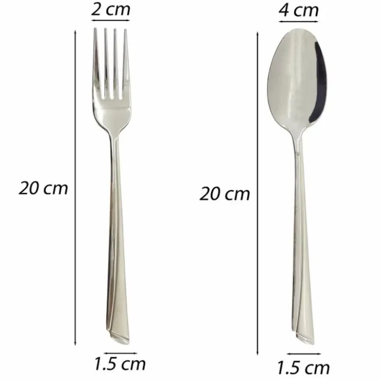 قاشق چنگال یونیک مدل ناخنی 6 نفره استیل 18/10