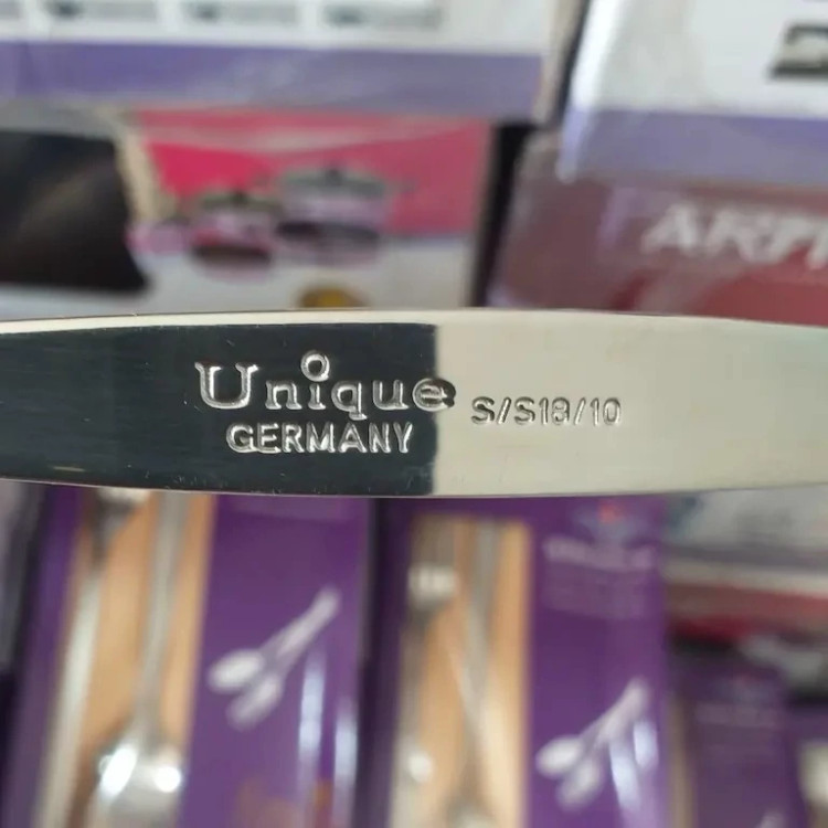 قاشق چنگال یونیک مدل ناخنی 6 نفره استیل 18/10