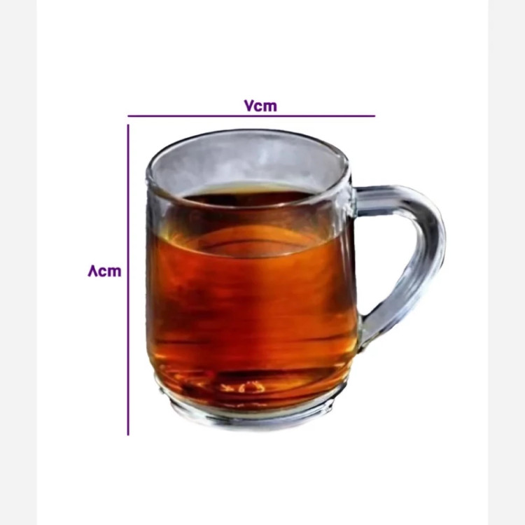 لیوان چای نیم لیوان راشل بلور زنگان شیشه ای دسته دار