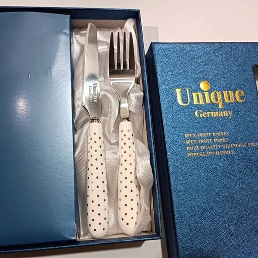 کارد چنگال دسته سرامیکی یونیک (6 عدد چنگال 6 عدد کارد) کد 03