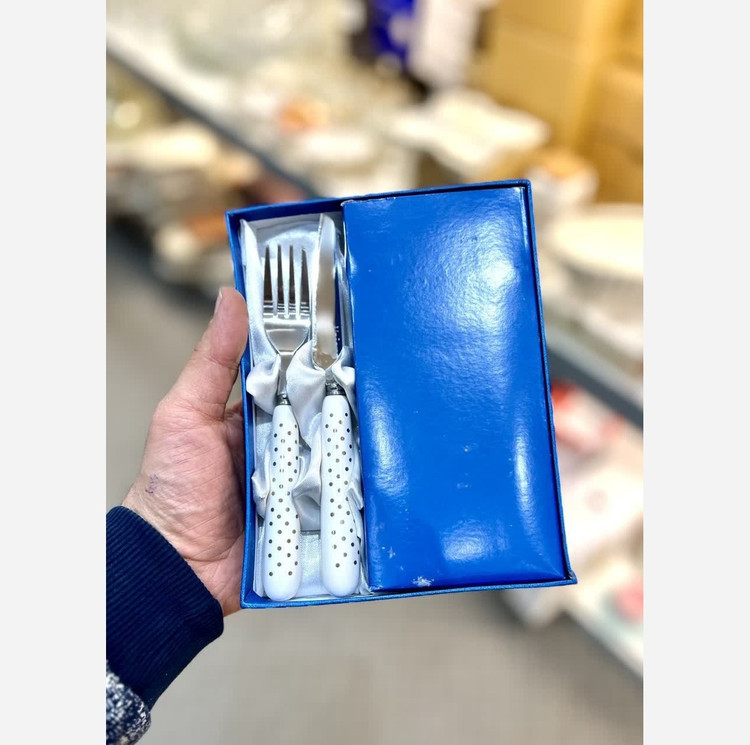 کارد چنگال دسته سرامیکی یونیک (6 عدد چنگال 6 عدد کارد) کد 03