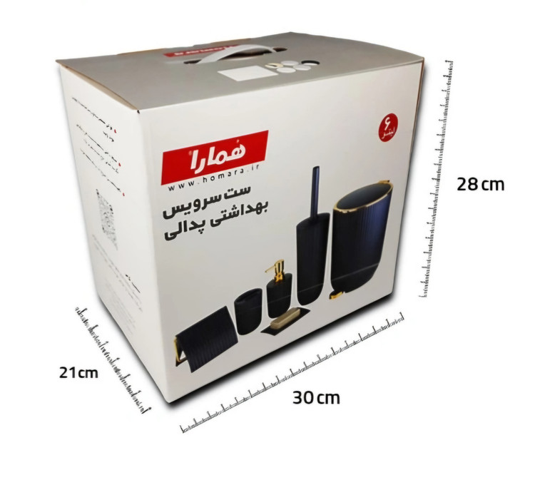 ست بهداشتی پدالی ۶ تیکه زبرا همارا پلاستیکی