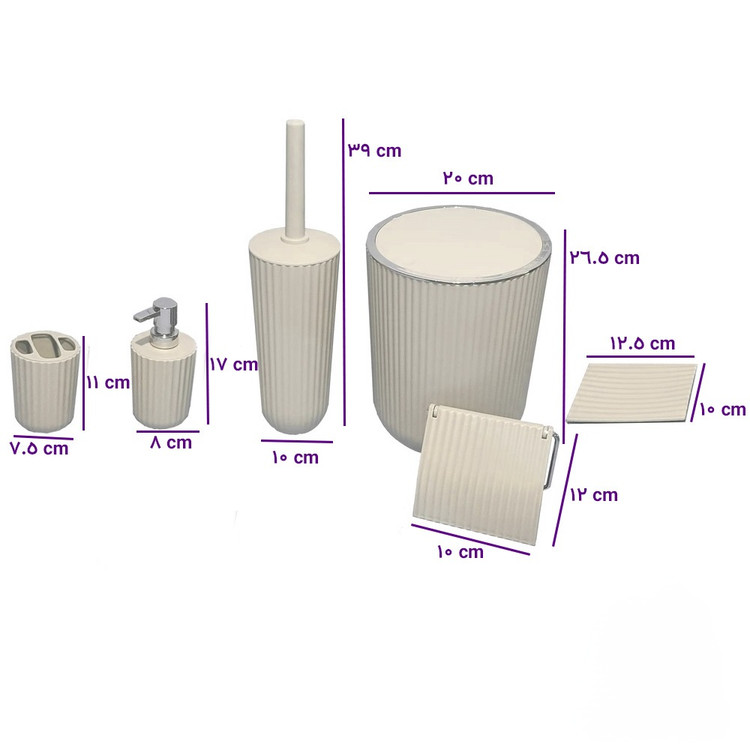 ست بهداشتی ۶ تیکه بادبزنی زبرا همارا پلاستیکی