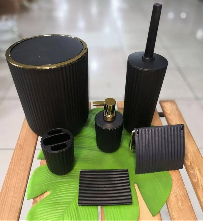 ست بهداشتی ۶ تیکه بادبزنی زبرا همارا پلاستیکی