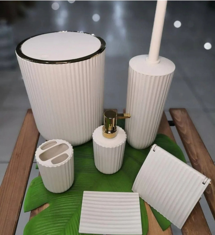 ست بهداشتی ۶ تیکه بادبزنی زبرا همارا پلاستیکی