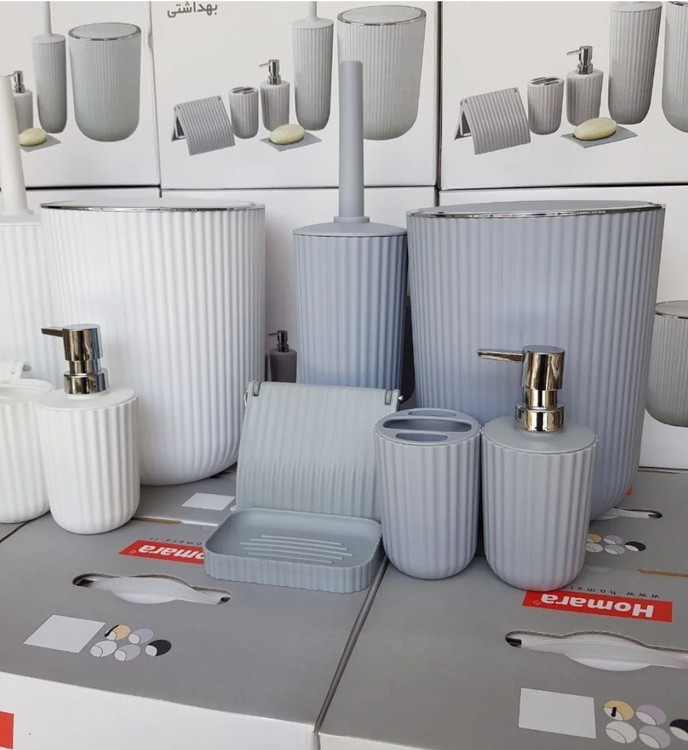 ست بهداشتی ۶ تیکه بادبزنی زبرا همارا پلاستیکی