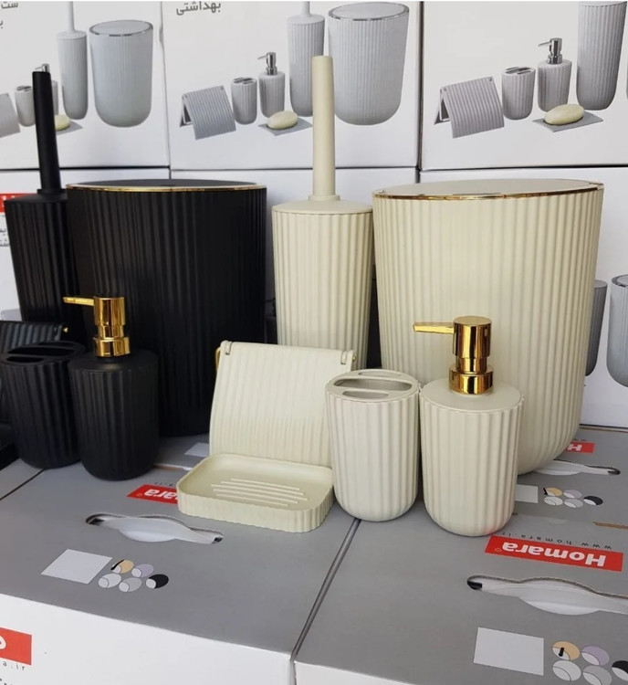 ست بهداشتی ۶ تیکه بادبزنی زبرا همارا پلاستیکی