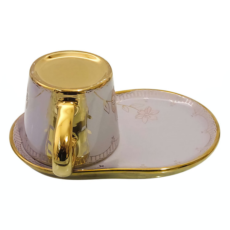 فنجان نعلبکی اسپرسو ریو طرح فلورا خاکستری