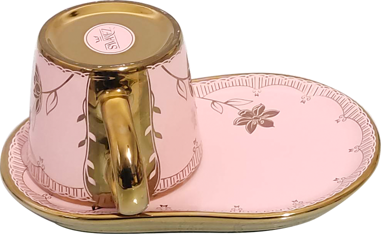 فنجان نعلبکی اسپرسو ریو طرح فلورا صورتی