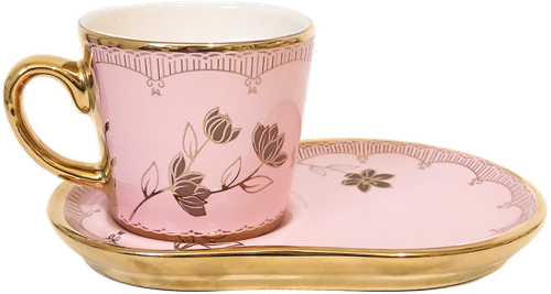 فنجان نعلبکی اسپرسو ریو طرح فلورا صورتی