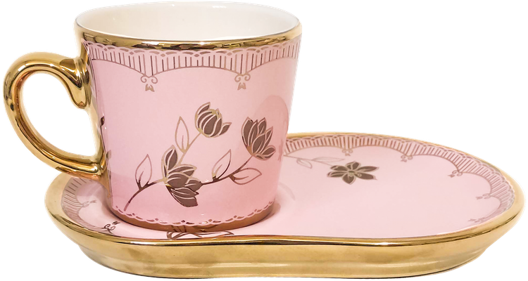 فنجان نعلبکی اسپرسو ریو طرح فلورا صورتی