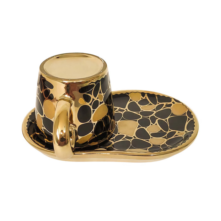 فنجان نعلبکی اسپرسو ریو طرح هرمس مشکی