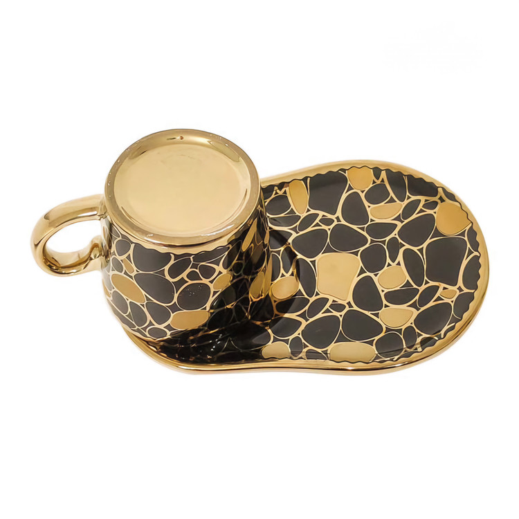 فنجان نعلبکی اسپرسو ریو طرح هرمس مشکی