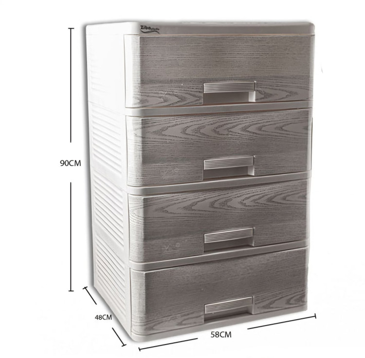 دراور پلاستیکی ۴ طبقه برند ممتاز طرح چوب