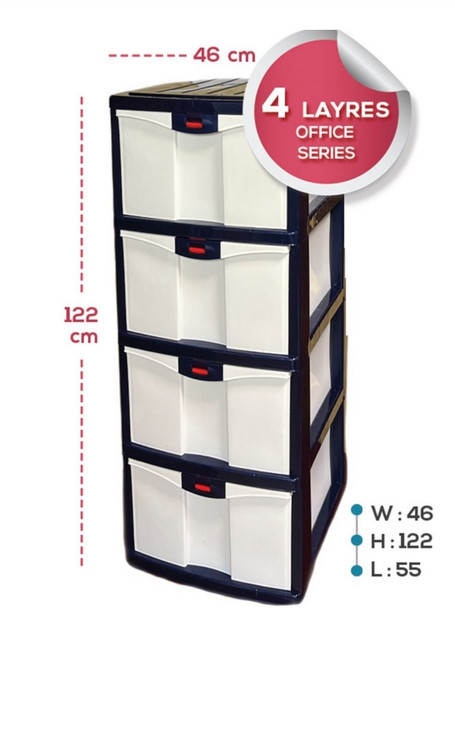 فایل اداری ۴ کشو قفل دار پلاستیکی