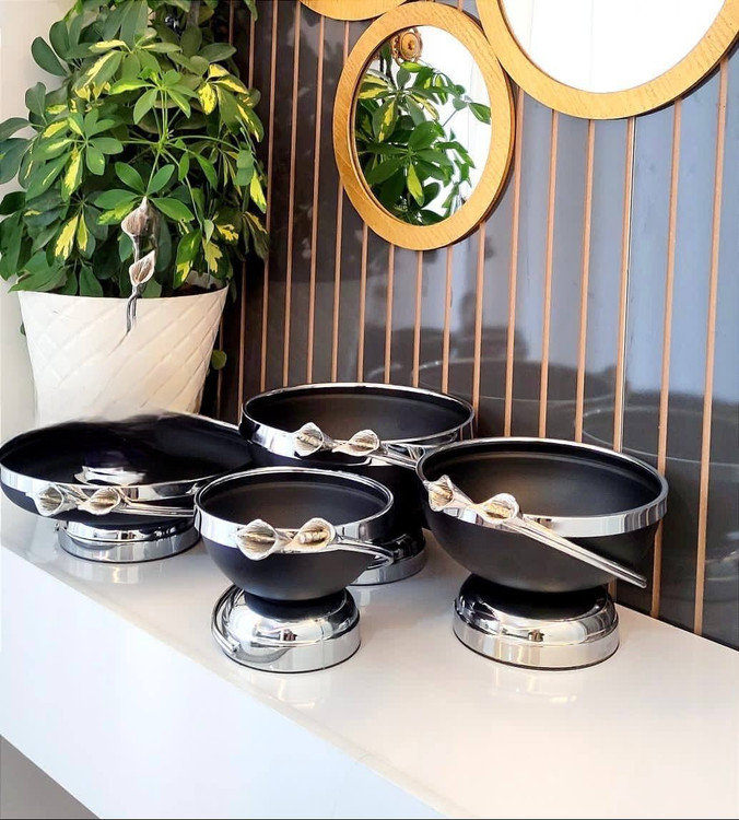 سرویس پذیرایی لیلیوم مشکی طلایی ۴ تیکه