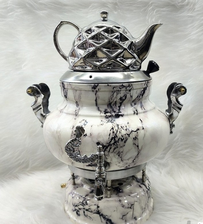 سماور طوفان 6 لیتری 3 کاره ترموکوپل دار مدل سنگی مشبک