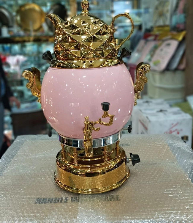 سماور طوفان 6 لیتری 3 کاره ترموکوپل دار مدل سنگی مشبک