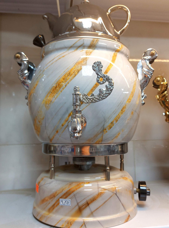 سماور طوفان 6 لیتری 3 کاره ترموکوپل دار مدل سنگی مشبک