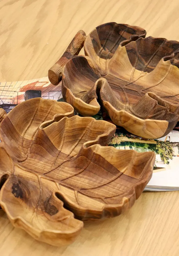 آجیل خوری طرح بزرگ برگ تک خانه چوب گردو