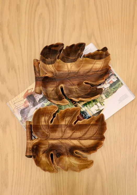 اردوخوری طرح برگ انگور رگه دار چوبی