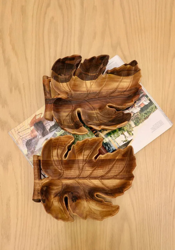 اردوخوری طرح برگ انگور رگه دار چوبی