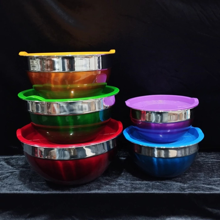 لگن استیل 5 تکه رنگی یویو درجه یک