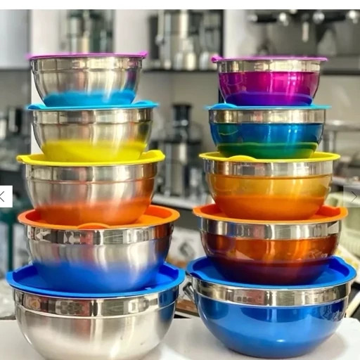 لگن استیل 5 تکه رنگی یویو درجه یک