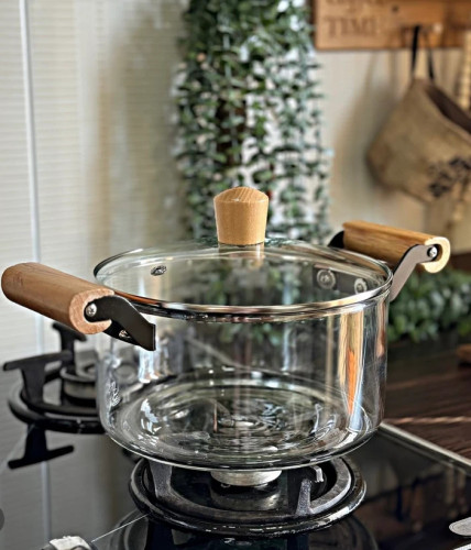 قابلمه پیرکس ۳/۵ لیتری دسته بامبو وارداتی اصل اورجینال