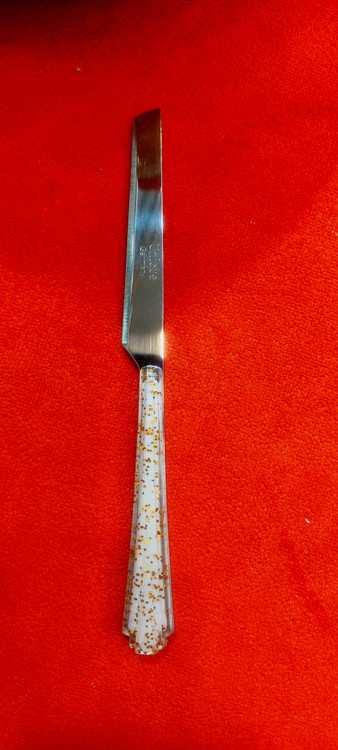 کارد ۱۲ عددی دسته ژله ای طلایی یونیک(لاکچری)