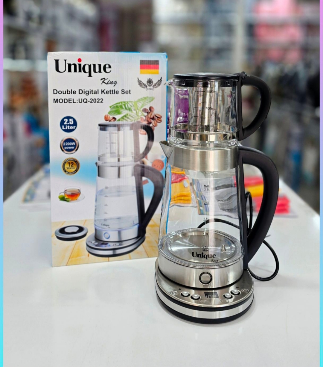 چای‌ساز دیجیتال Unique مدل UQ-2022 | ظرفیت 2.5 لیتر